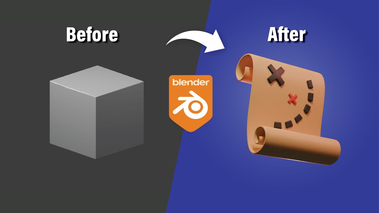 How I made Stylized Treasure Map in Blender  | BEY 3D