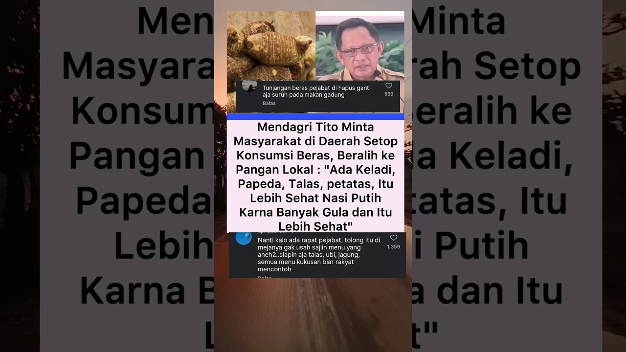 ​STOP MAKAN NASI! ❌ Mendagri Tito Minta Masyarakat Beralih ke Keladi & Papeda!