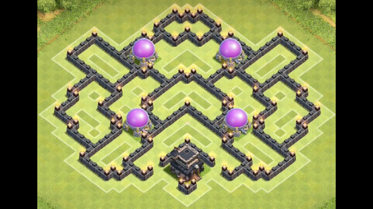 *Clash Of Clans* Town Hall 8 TROLL Base With AIR SWEEPER!