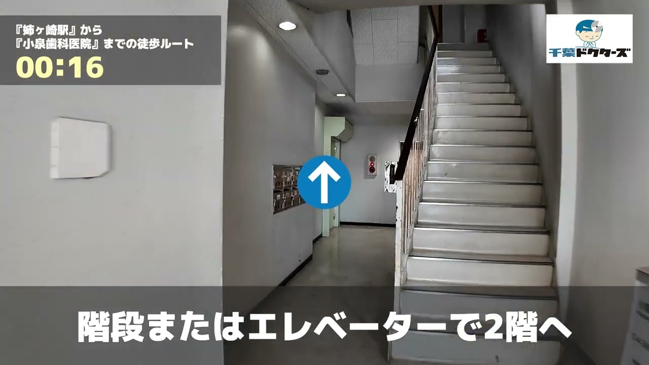 小泉歯科医院の徒歩ルート（姉ヶ崎駅・歯医者）