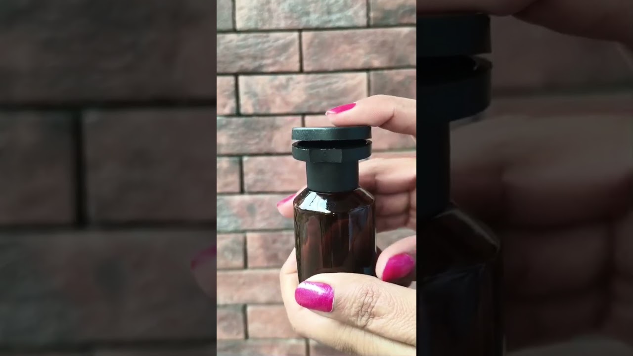 (ZMG102) Amber Color Glass Bottle with Black Color Elite Cap