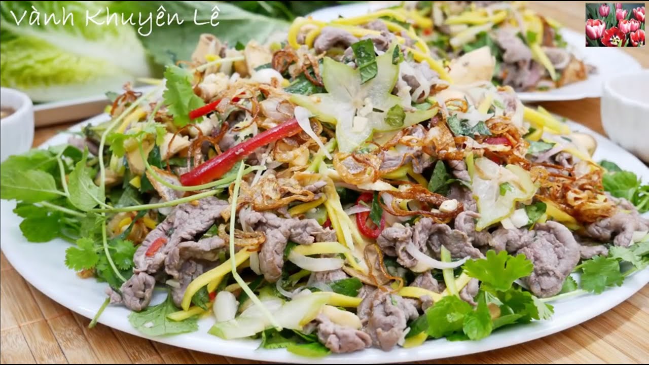 GỎI B&Ograve; B&Oacute;P THẤU - C&aacute;ch l&agrave;m m&oacute;n Gỏi B&ograve; Thịt mềm ngọt kh&ocirc;ng bị dai, l&agrave;m nước Chấm ngon by Vanh Khuyen