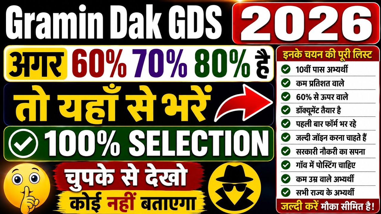 Post Office GDS Low Cut Off Division 2026 | GDS New Vacancy 2026 | GDS Latest News | GDS Form 2026