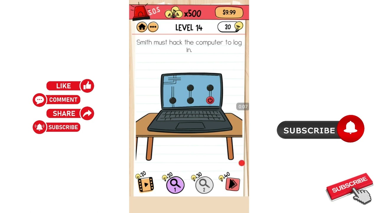 brain test 2 tricky stories level smith must hack the computer to login answer or walkthrough🤩🤩🤩