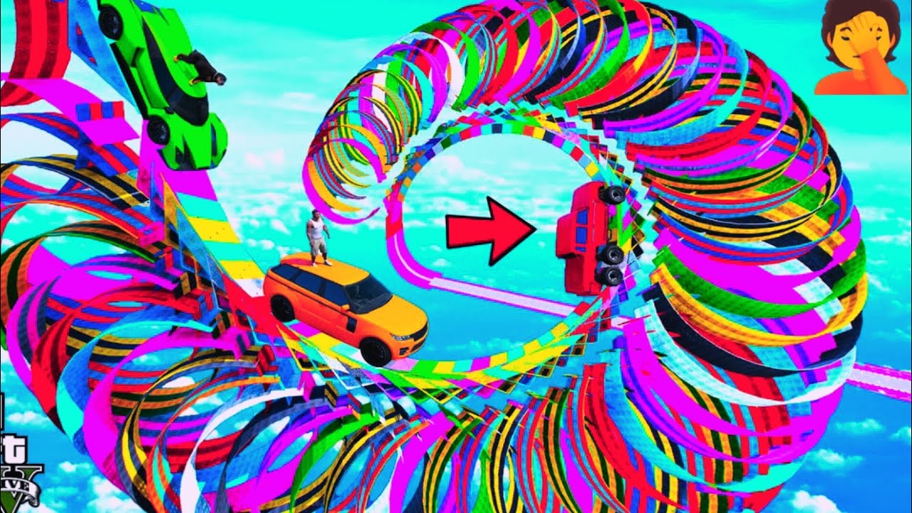 😞FRANKLIN TRIED MULTIPLE SPIRAL🤦 LOOPS MEGA RAMP PARKOUR CHALLENGE👍 GTA 5 | SHINCHAN and CHOP👿