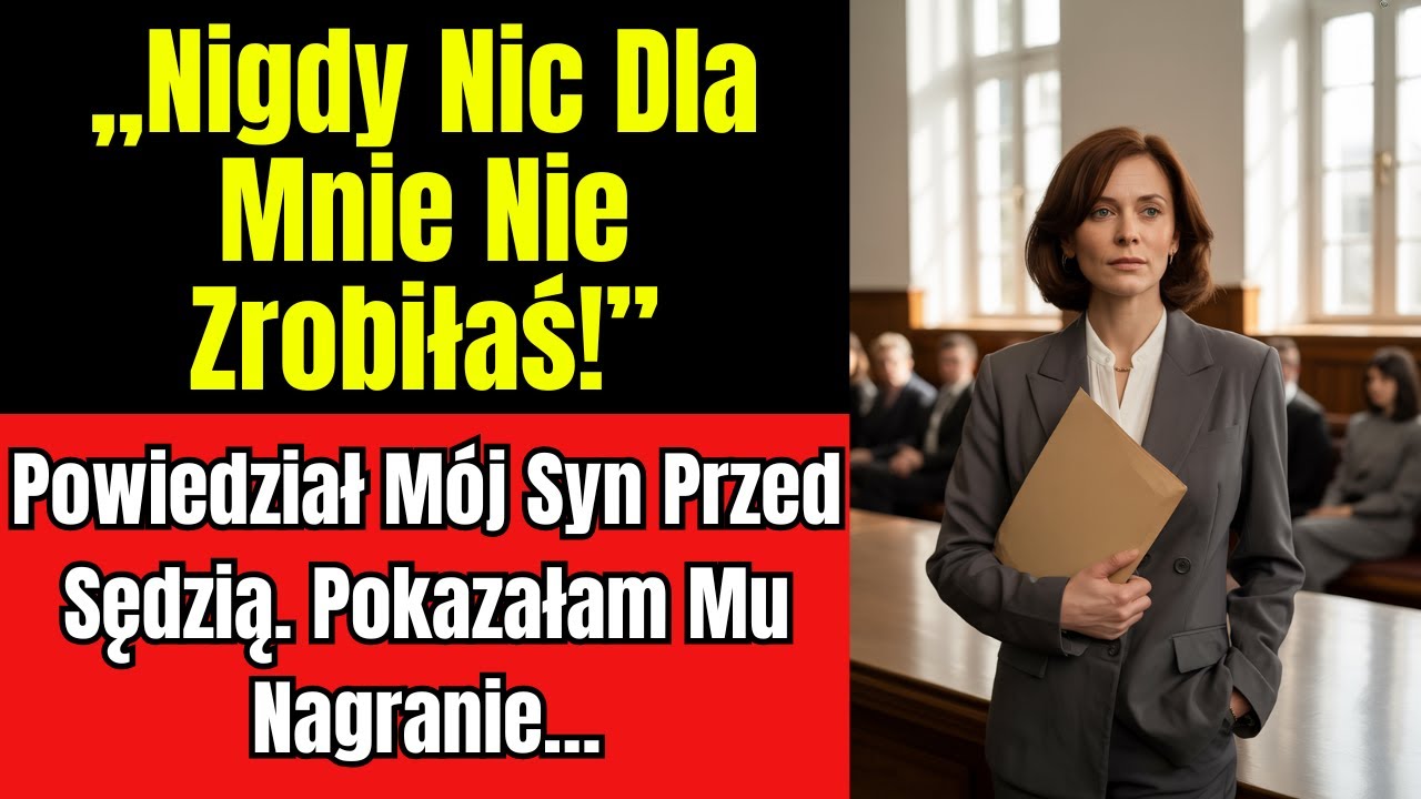 „Nigdy Nic Dla Mnie Nie Zrobiłaś!” – Powiedział Mój Syn Przed Sędzią. Pokazałam Mu Nagranie…