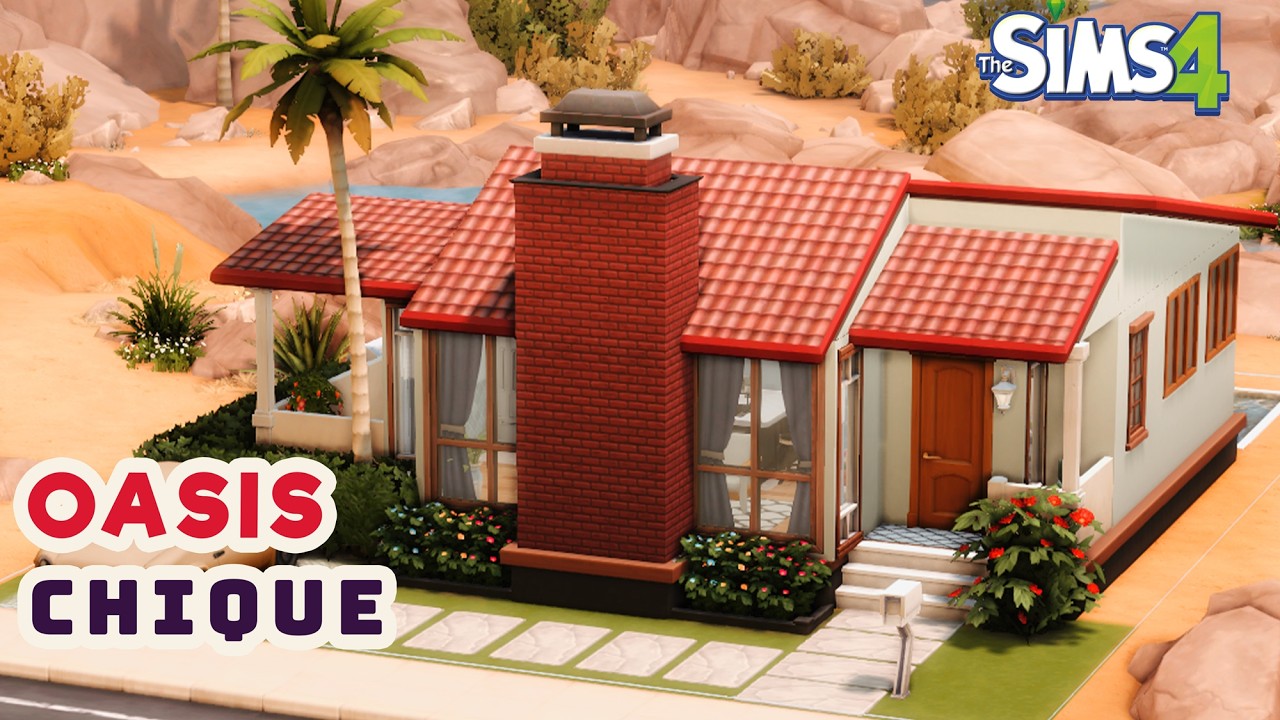 Stunning Modern Oasis Springs Home | Sims 4 Base Game Speed Build | No CC!