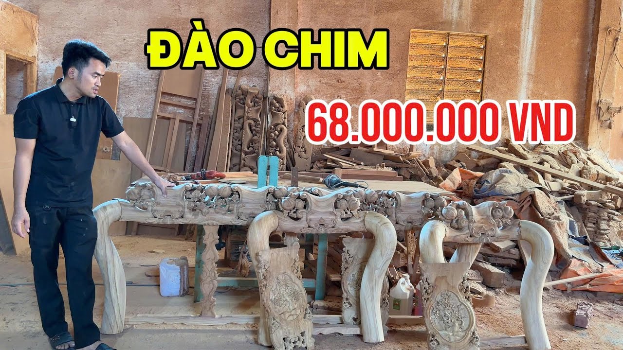 CÓ SẴN - 1 bộ Đào Chim gỗ Gõ Đỏ đục tay 68tr sơn dùng trước TẾT. 0948086889