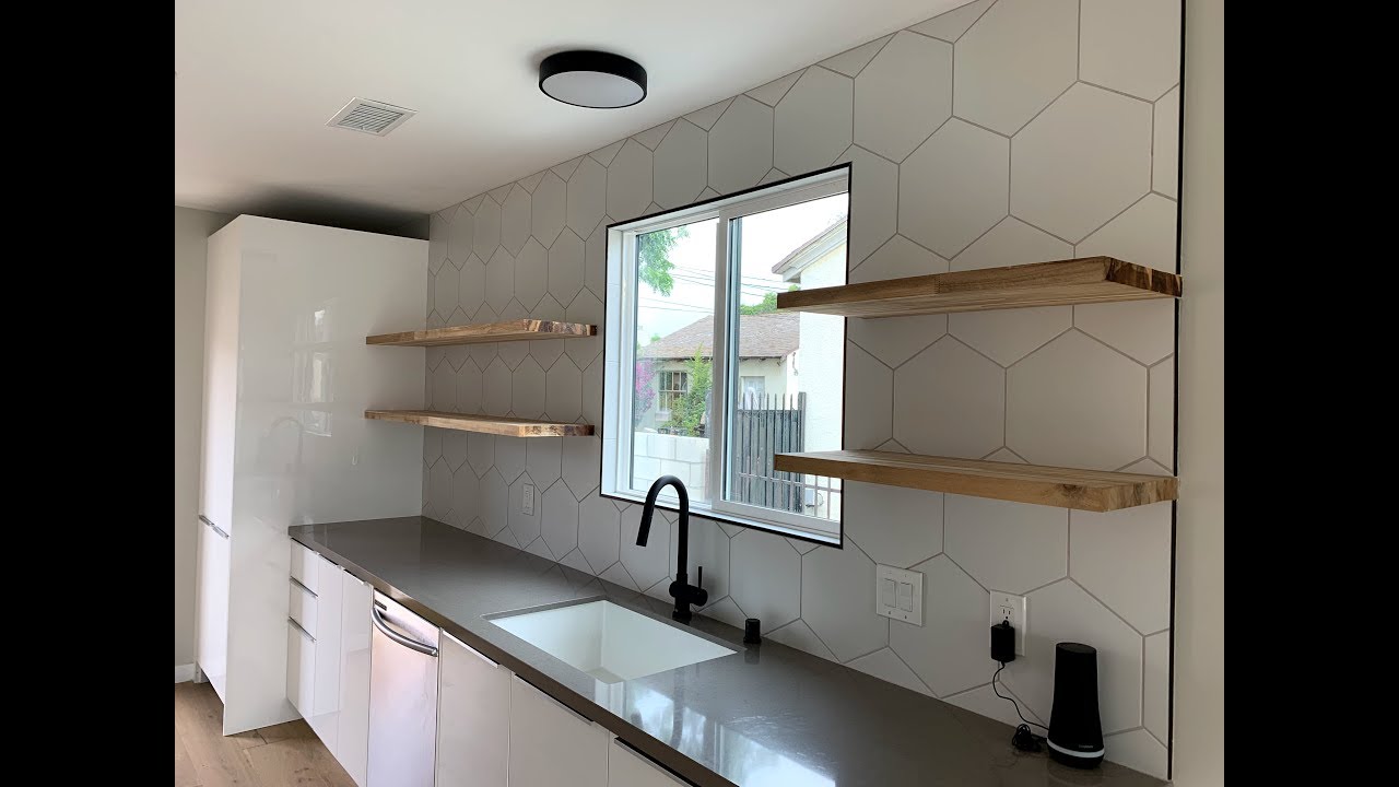 HOW TO Install Floating Shelves - Custom Floating Shelves - Custom Shelving - Butcher Block Shelves