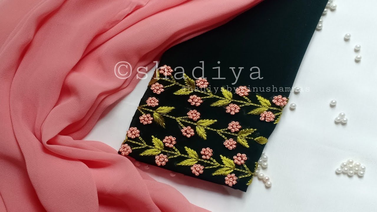 Very beautiful and simple hand embroidery sleeve design for blouse and kutti salwar|Eid special