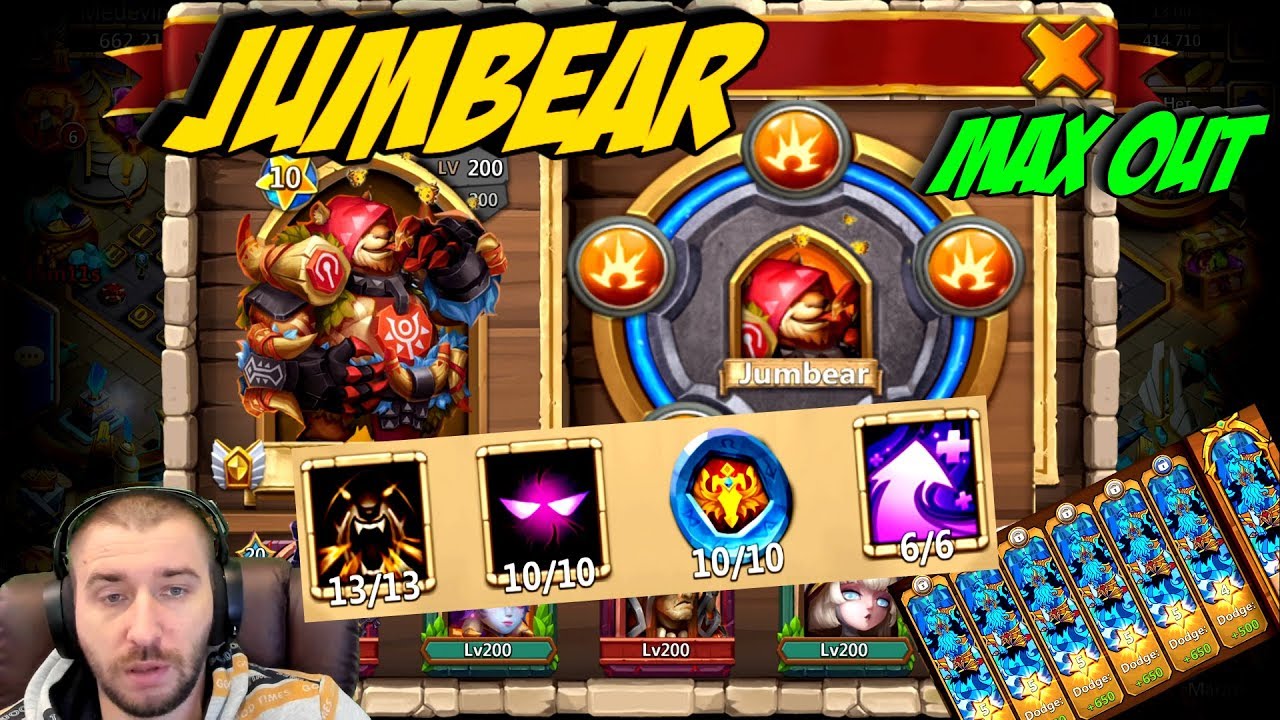 МАКСИМАЛЬНЫЙ МИША ТОПА , JUMBEAR, ПРОКАЧКА, СБОРКА, ТЕСТ И ПРИМЕНЕНИЕ \ CASTLE CLASH