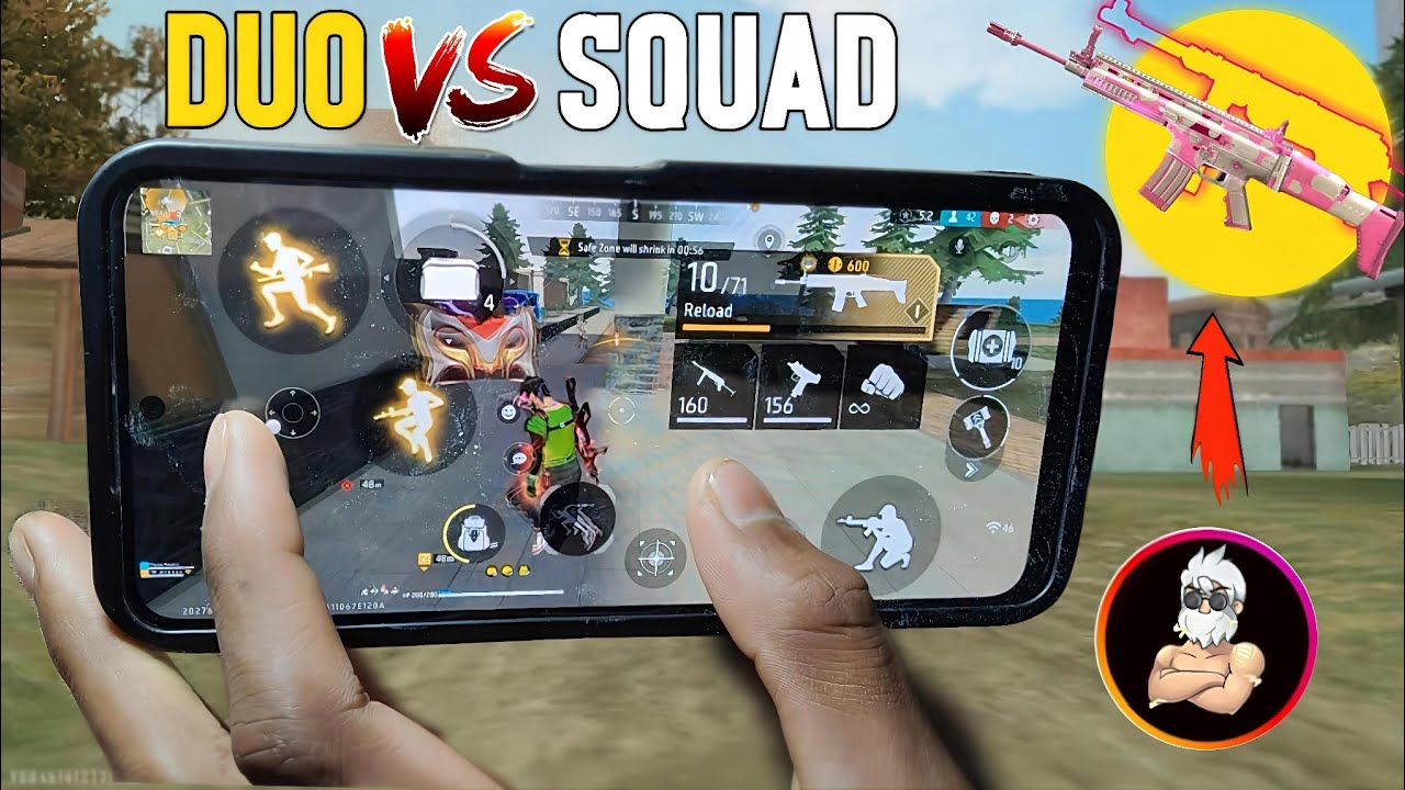 DUO VS SQUAD HAND GAME PLAY 💪 BR RANKD 🥰 POCO X5 📱 @ONEHANDGAMING-ff 