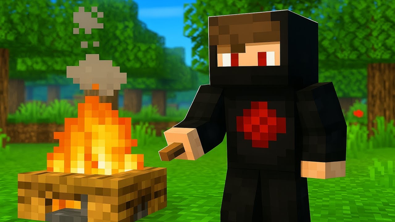 Minecraft: Geheimes Lagerfeuer mit Knopf bauen! 🔥 Redstone Tutorial für Anfänger