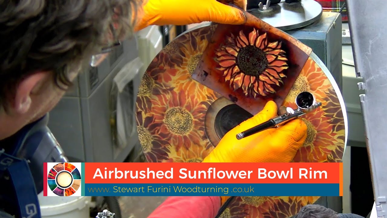 Airbrushed Sunflower Bowl