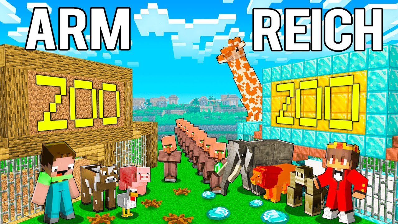 Semlaki REICHER Zoo vs Billy ARMER Zoo Überleben Battle in Minecraft!