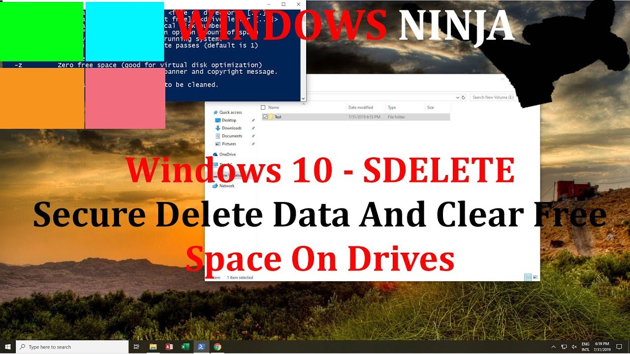 Windows 10 — SDELETE: безопасное удаление данных и очистка свободного места на дисках