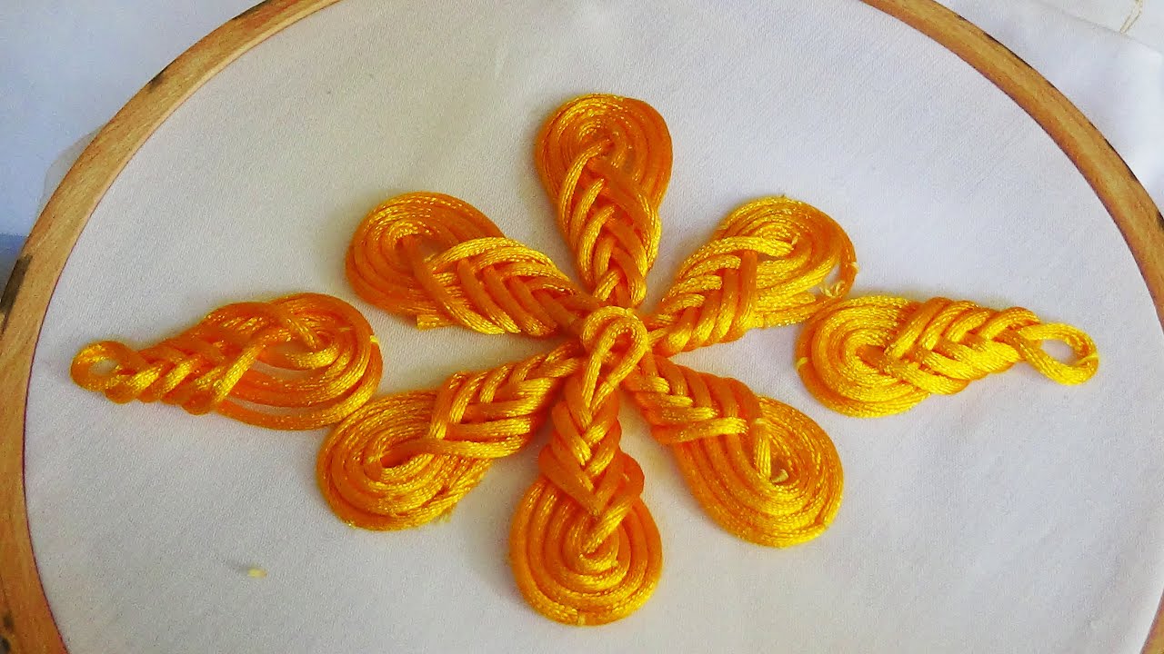 Hand Embroidery: Flowers with Cord  flower Stitch