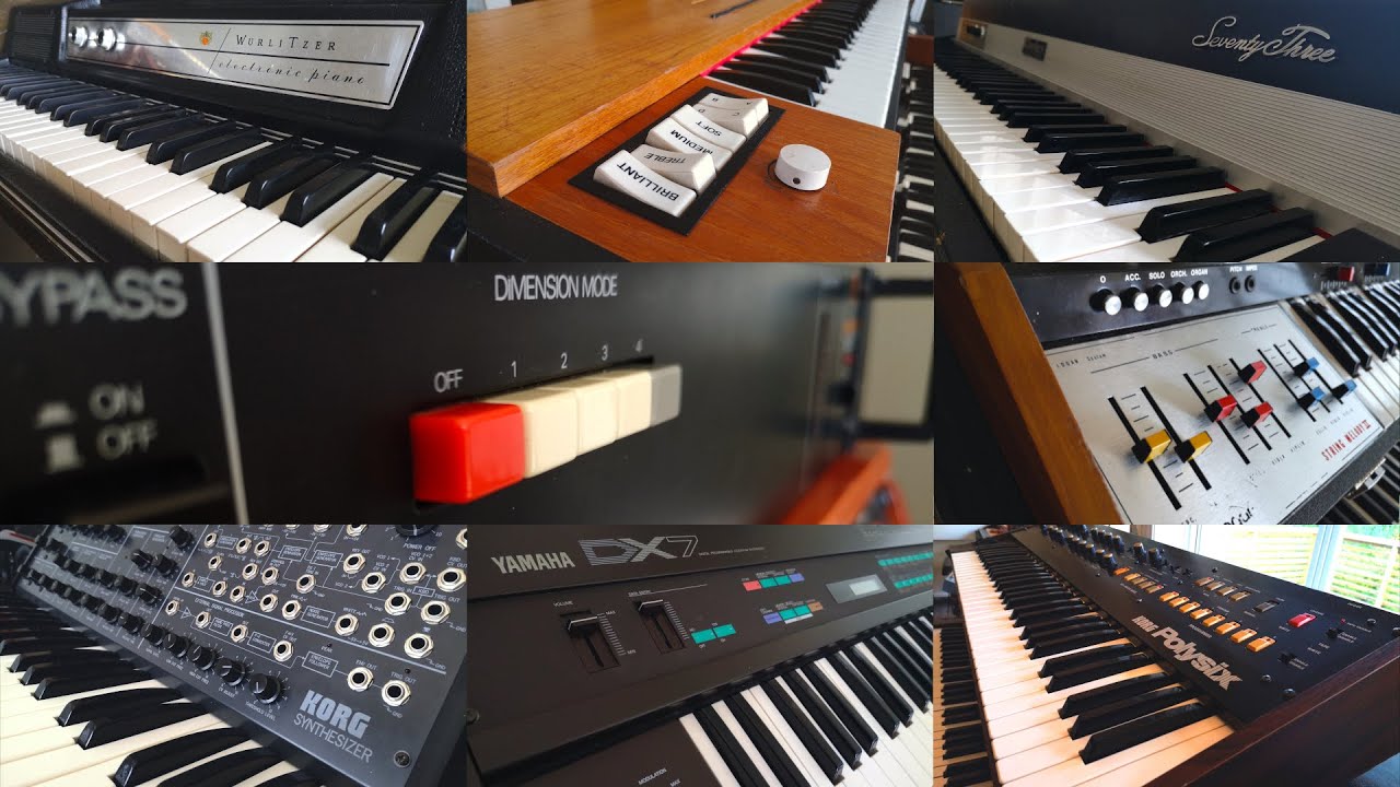 Roland Dimension D SDD-320 with synthesizers and electric pianos