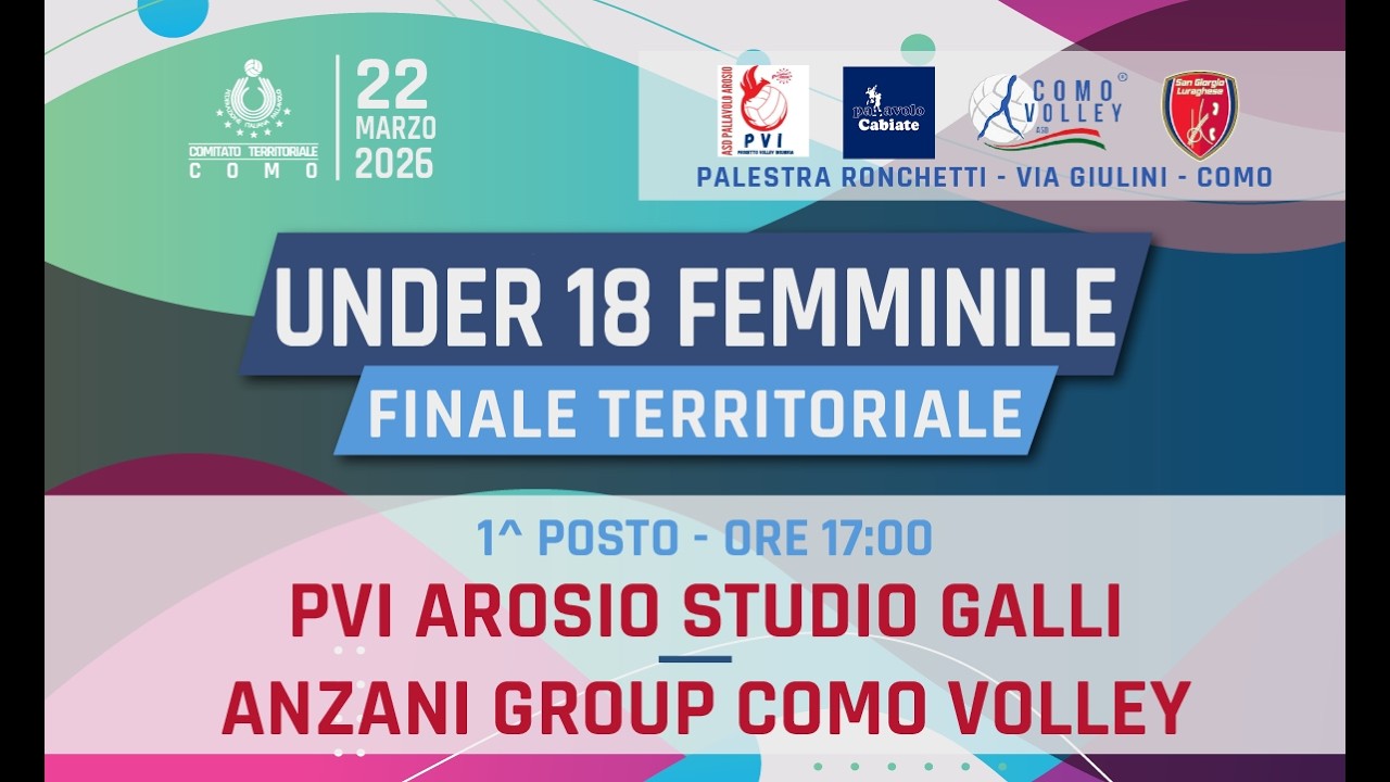 Finale 1^ Posto U18f: PVI Arosio Studio Galli - Anzani Group Como Volley