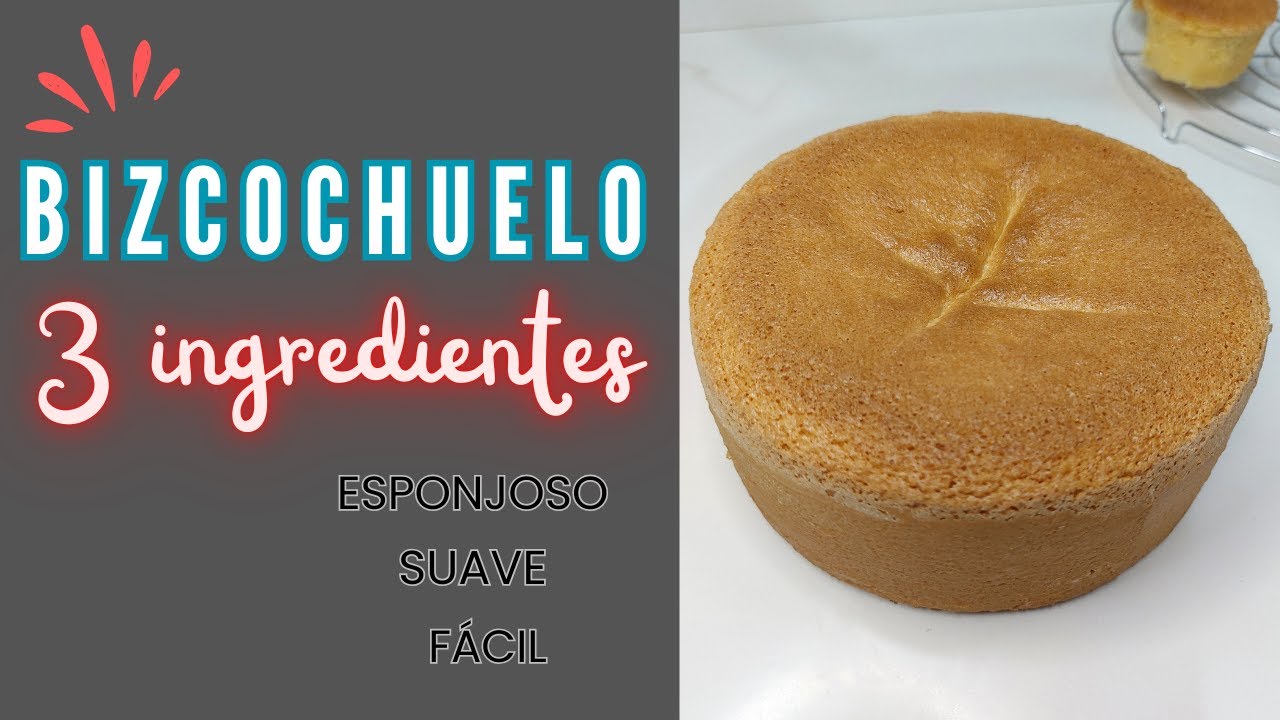 Bizcocho, bizcochuelo fácil , esponjoso, 3 ingredientes. #recetasfaciles #bizcochuelo #bizcocho