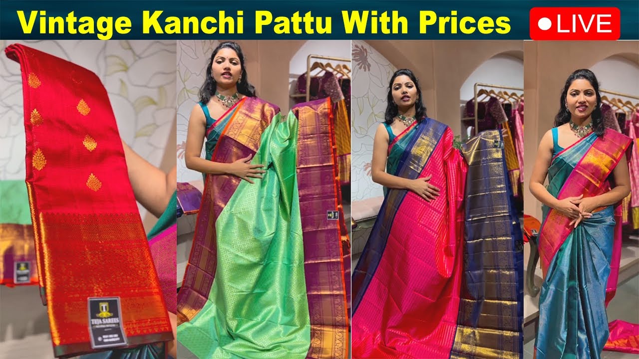 Exclusive Vintage Kanchi Pattu Sarees With Prices | Teja Sarees | @brideessentials