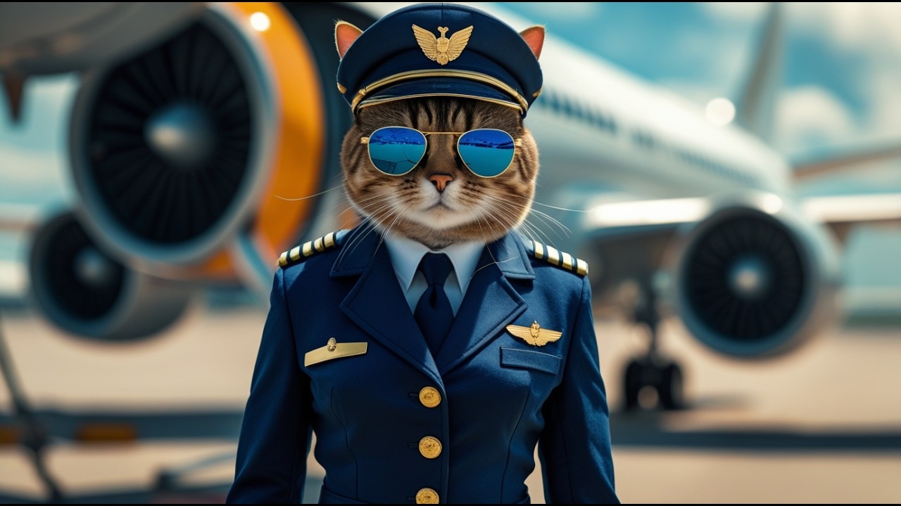 Cats as Pilots & Flight Crew This Flight Is a Cat-tastrophe! 😂🐾
