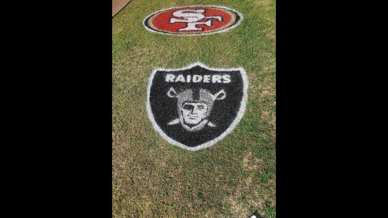 DIY How to make a NFL stencil. To paint football logo in yard