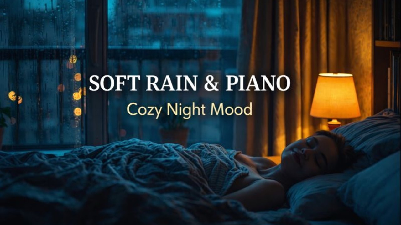 Calm Rain & Piano 🌧️ Night Window Mood | 3 Hours of Relaxing Rain Sounds for Sleep & Focus