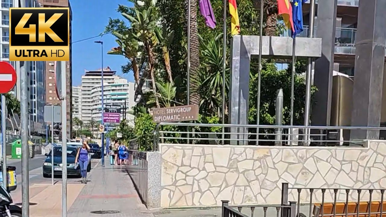 🚶‍♂️🏨 Short Walk Past Hotel Diplomatic, Benidorm 🌞🏖️