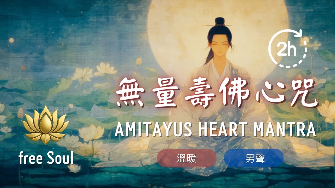 長壽之佛【無量壽佛心咒】2HR 🌺溫柔延壽、消災祈福、健康長壽 Amitayus Mantra: Infinite Life & Longevity 🏔️ #無量壽佛