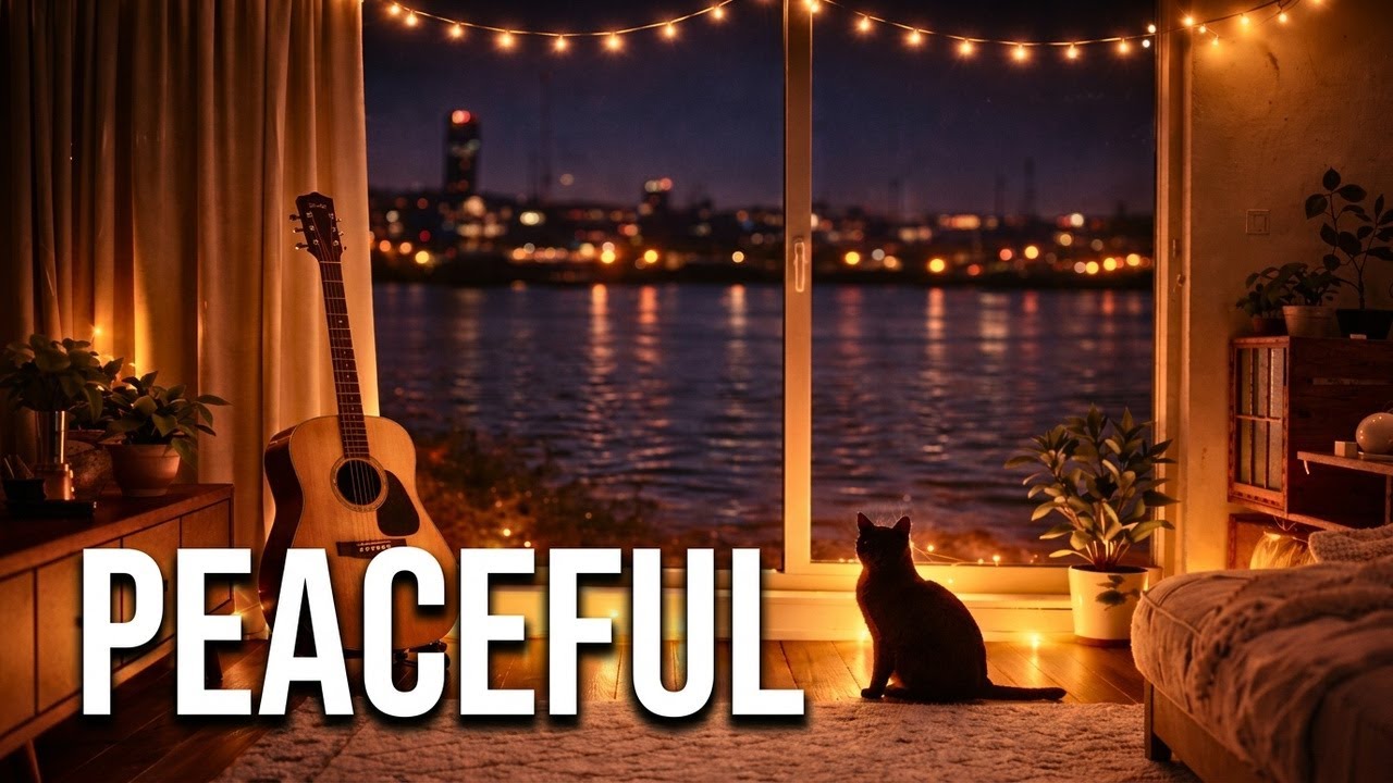 Peaceful Guitar Room at Night | 3 Hours of Calm Guitar Ambient for Relaxation, Study & Reading