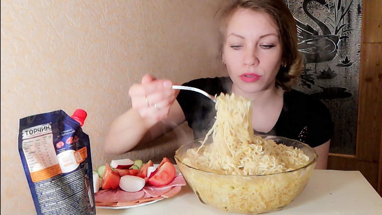 Мукбанг мивина лапша 5 пач.
