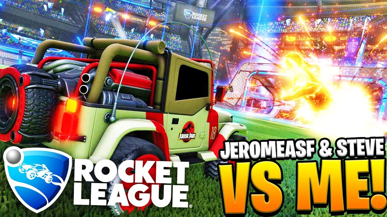 ROCKET LEAGUE - JEROMEASF & STEVE VS ME!! TWO NOOBS VS 1 PRO!