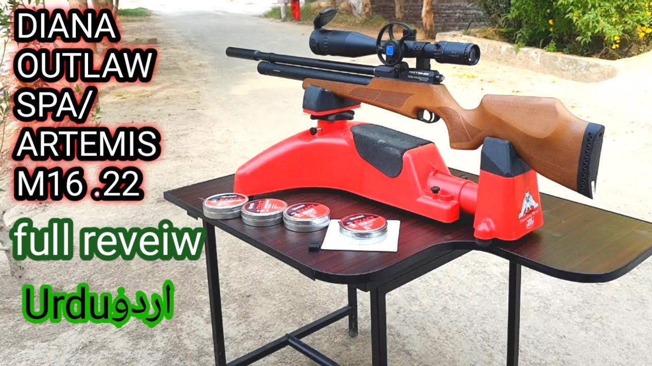 Diana outlaw SPA/Artemis M16 .22 pcp airgun full reveiw in urdu