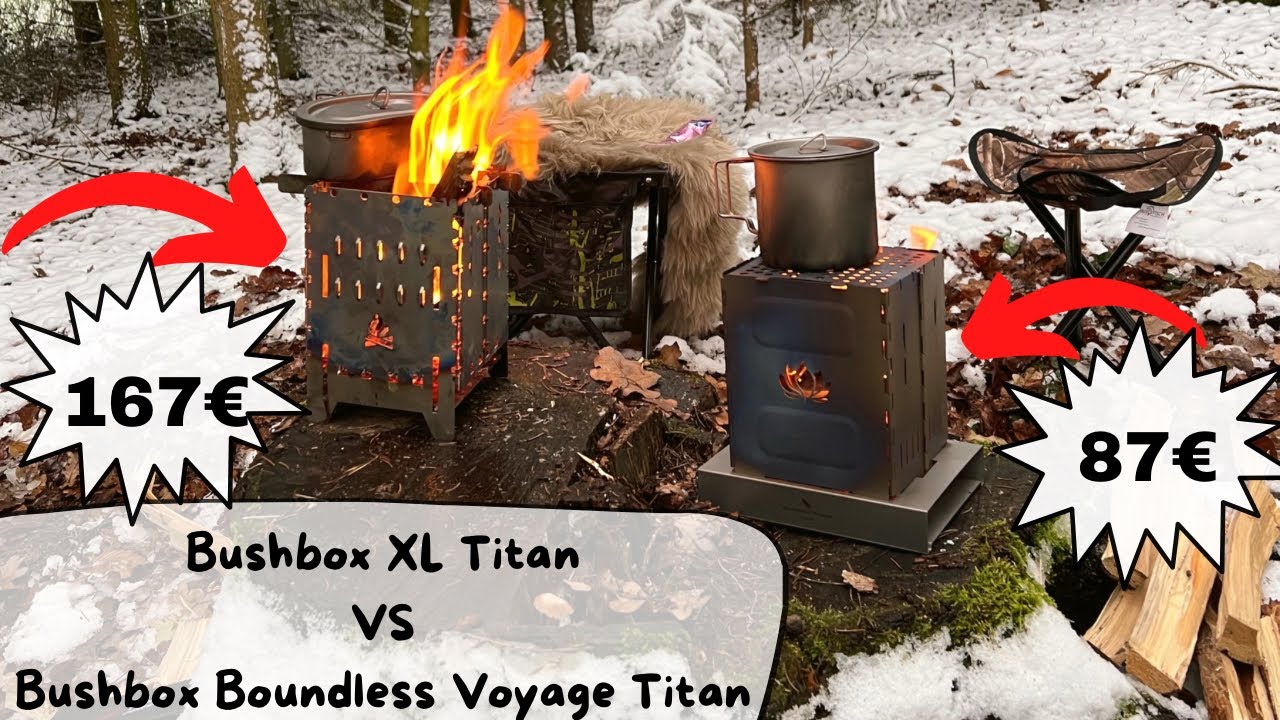 Bushbox Boundless Voyage Titan Vergleich / Billig Titan Bushbox / Bushcraft / Holzkocher