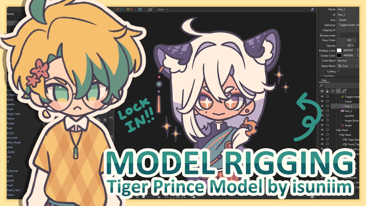 〖 LIVE2D RIGGING 〗TIGER PRINCE ARTMESH #2 『 ohayuzuru 』