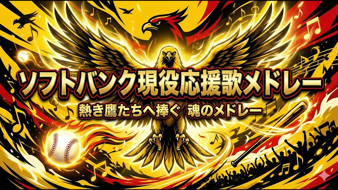 ソフトバンク現役応援歌メドレー#応援歌 #ソフトバンク#作業用bgm #聞き流し #睡眠用bgm