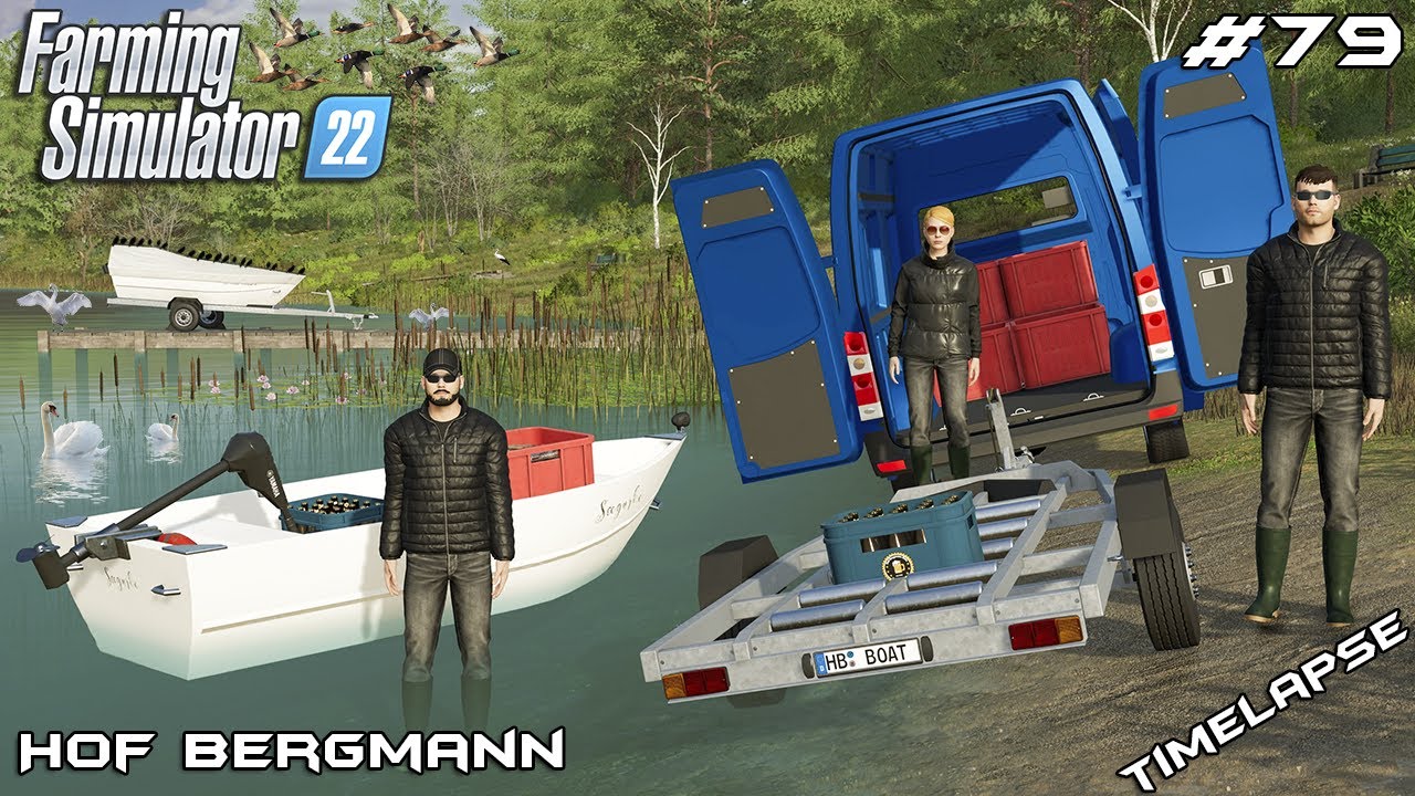 Покупка РЫБАЦКОЙ ЛОДКИ и рыбалка на ОЗЕРЕ | Hof Bergmann | Farming Simulator 22 | Эпизод 79