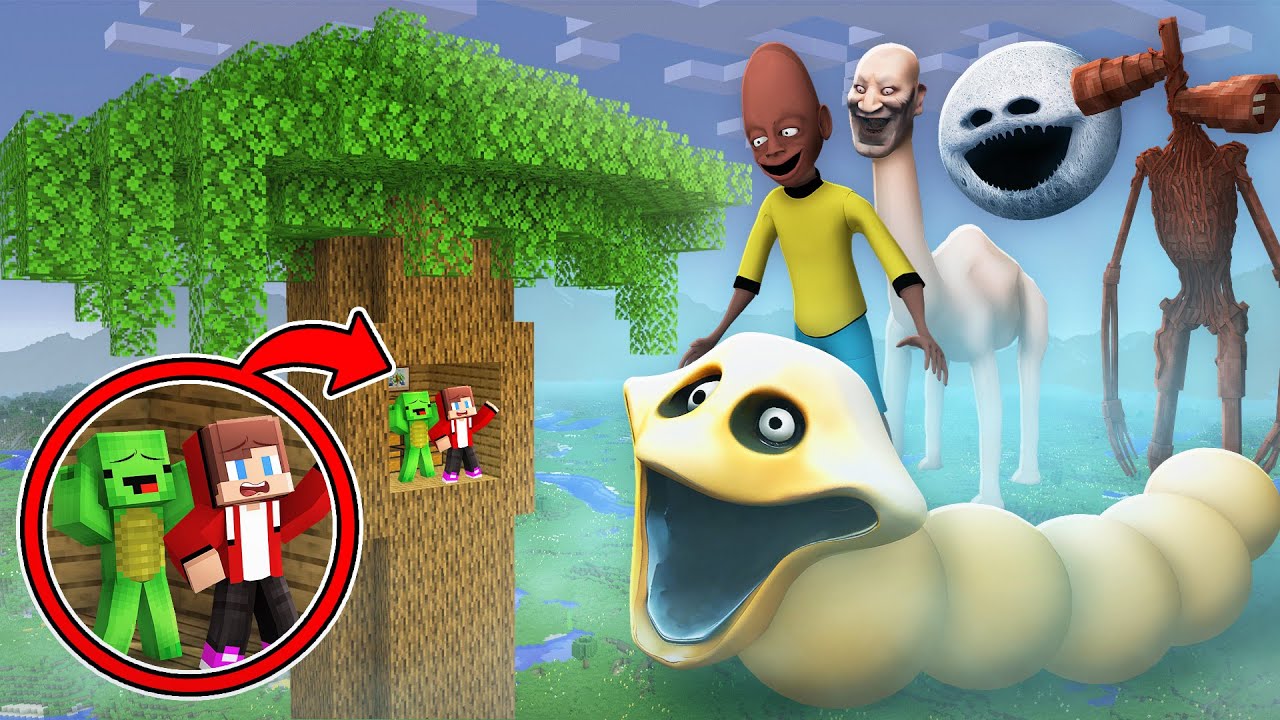Mikey and JJ TREE TOWER vs Mutants in Minecraft - Maizen