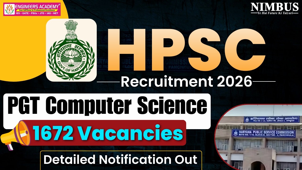 HPSC Recruitment 2026 📢 | PGT Computer Science | 1672 Posts | Syllabus, Eligibility, Exam Pattern