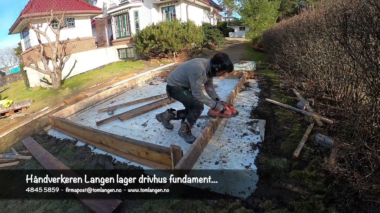 Fundament for drivhus.