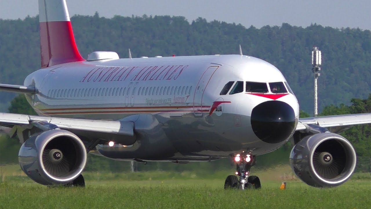 Austrian Airlines Airbus 320 *Retro livery* takeoff at Graz Airport | OE-LBP
