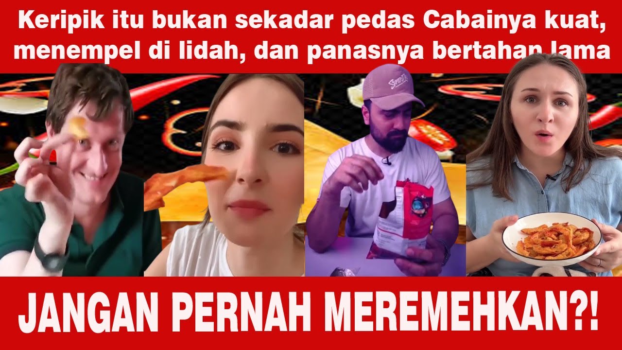 Hot‼️Bule Ini Nekat Coba Keripik Pedas Nuatan Indonesia?! Kuat Sampai Level Berapa?!