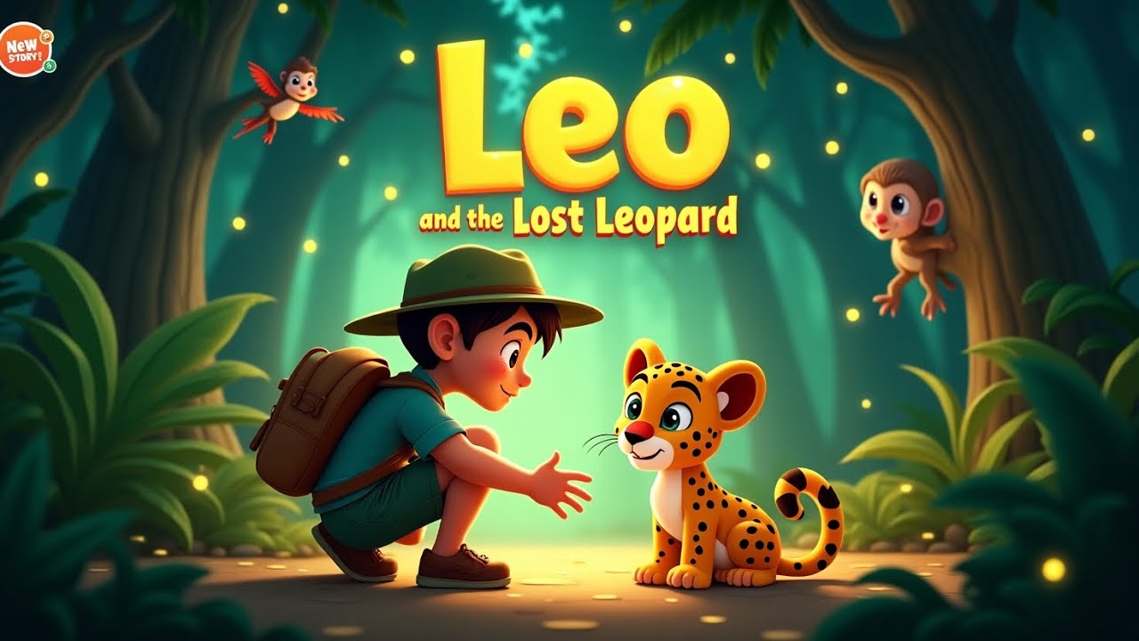 ✨Tale of Leo and The lost leopard 🐆 English Bedtime Story☀️#kids #bedtimetales #animalforkid🎵❤️☘️🌸🌙