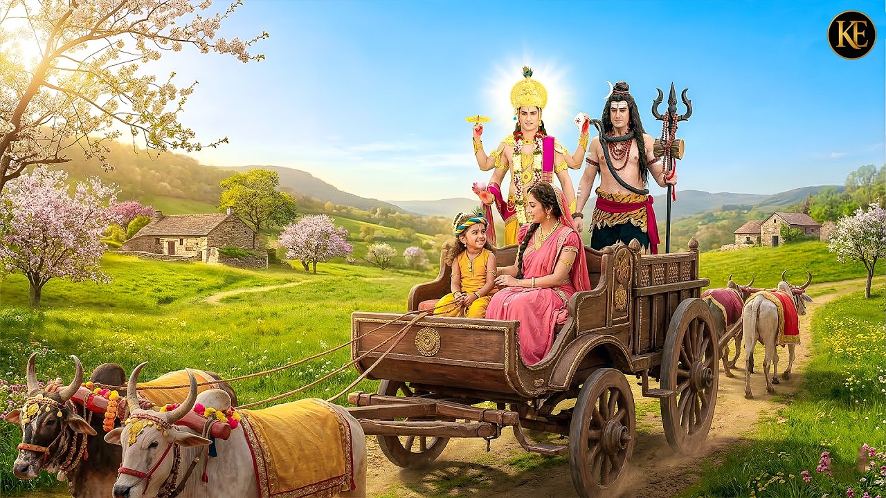 गोकुल में बाल कान्हा के रथ से महादेव और नारायण भगवान का आगमन | यशोमती मईया के नंदलाल | Krishan leela