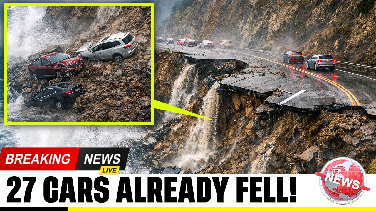 100-MILE Flood Zone WARNING— Highway 1 COLLAPSES as 400-Foot Mudslides CONSUME Big Sur!