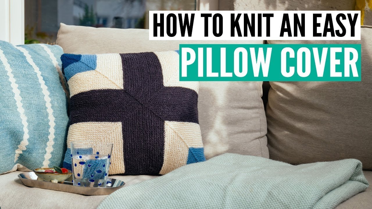An easy pillow cover knitting pattern for beginners [step-by-step knitalong]