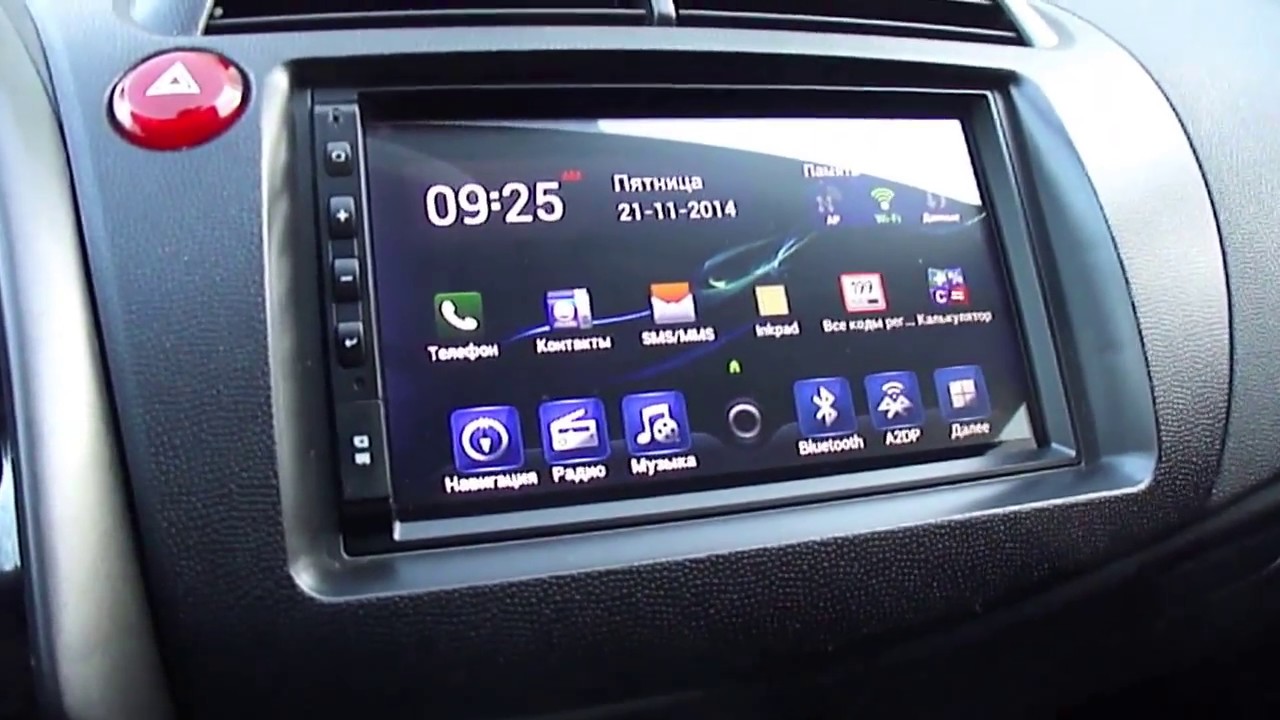 Магнитола Android и включение дисплея климата в Honda Civic 5D.