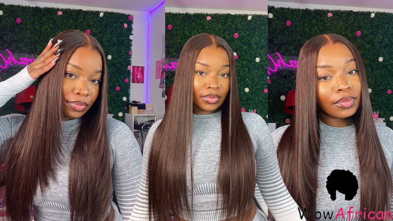 BEGINNING FRIENDLY GLUELESS HD LACE WIG INSTALL| LAYERS ON SILKY STRAIGHT HAIR FT. WOW AFRICAN