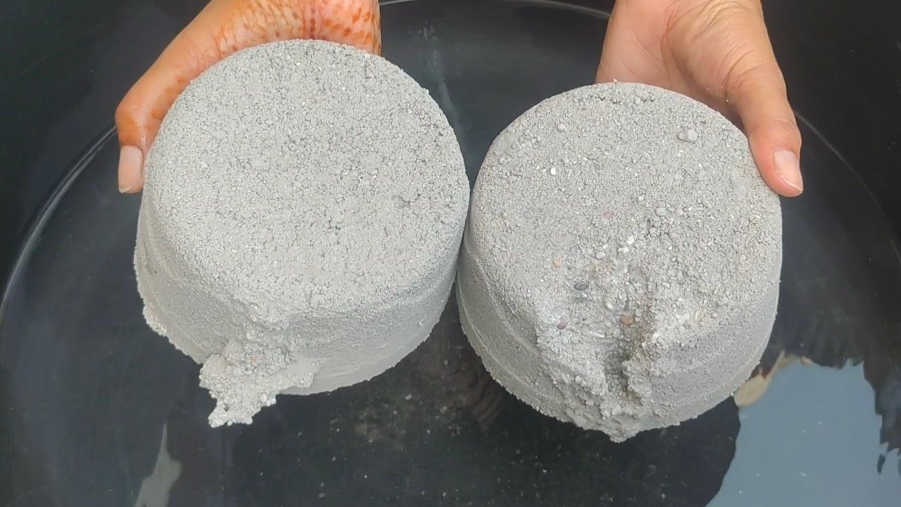 Asmr - dusty gritty sand cement crumbling in water 💦💦